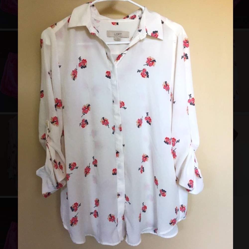Loft Button Down Maternity Blouse